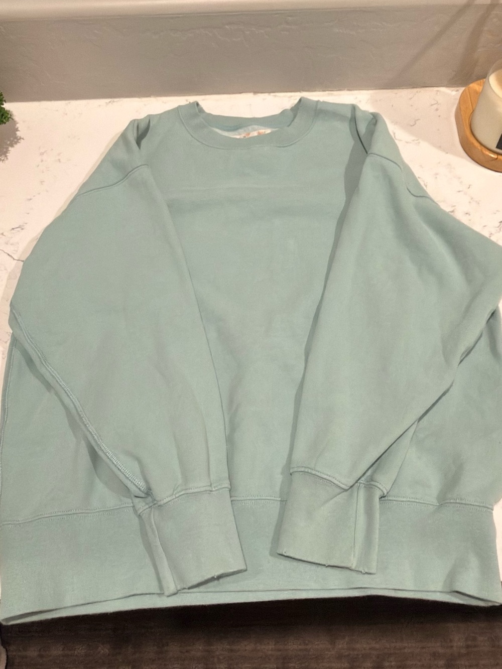 American Eagle Light Sage Green Oversized Chunky Crewneck Sweatshirt